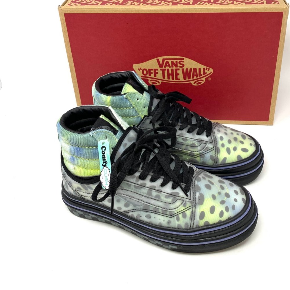 Vans Super Comfycush Blotche Gray Velvet Casual Shoes Women's Sizes VN0A4UVM2QK - Picture 5 of 9